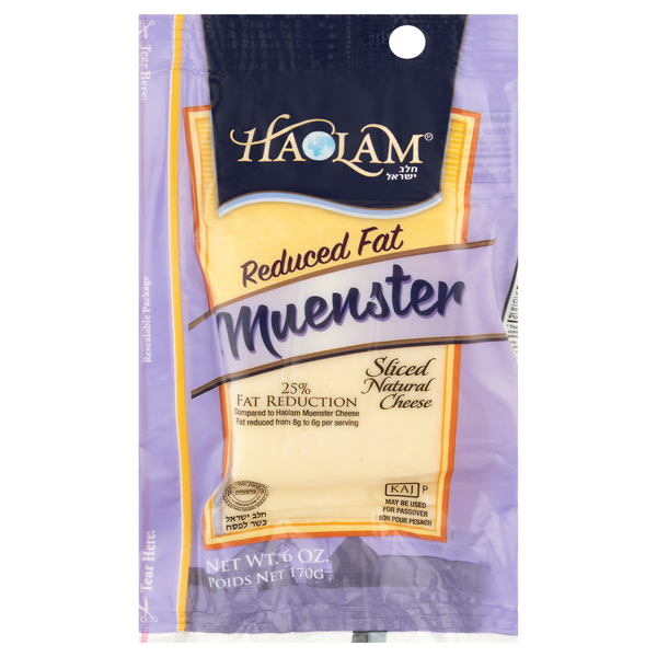 Haolam Kosher Natural Reduced Fat Muenster Cheese Slices