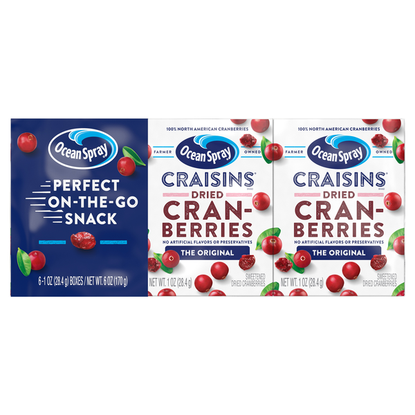 Ocean Spray Craisins Original Dried Fruit Cranberries - 6 ct