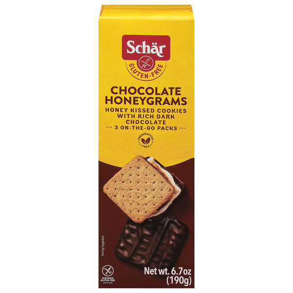 Schar Gluten Free Chocolate Honeygrams Crackers - 3 ct