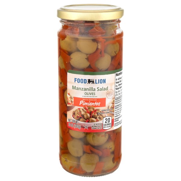 Food Lion Manzanilla Salad Olives with Minced Pimientos