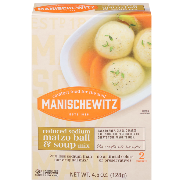 Manischewitz Reduced Sodium Matzo Ball & Soup Mix Kosher For Passover 2 ct