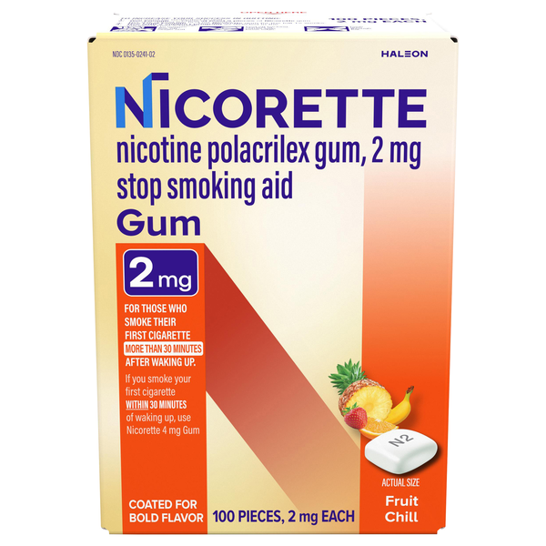 Nicorette 2 mg Fruit Chill Nicotine Gum