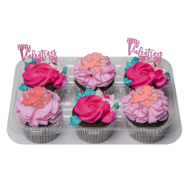Stop & Shop Valentine's Day Chocolate Cupcakes w/Buttercream Icing - 6 ct