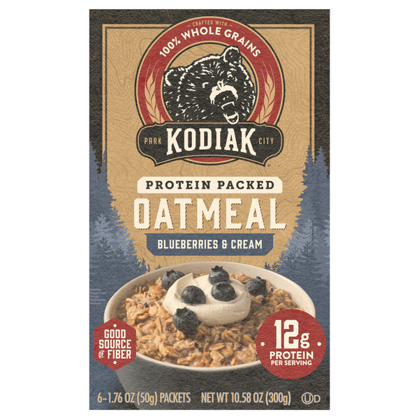 Kodiak Blueberries & Cream Protein-Packed Hearty Instant Oatmeal - 6 ct
