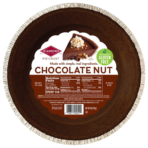 Diamond Pie Crust Chocolate Nut 9 Inch