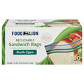 Food Lion Sandwich Bags Reclosable Double Zipper