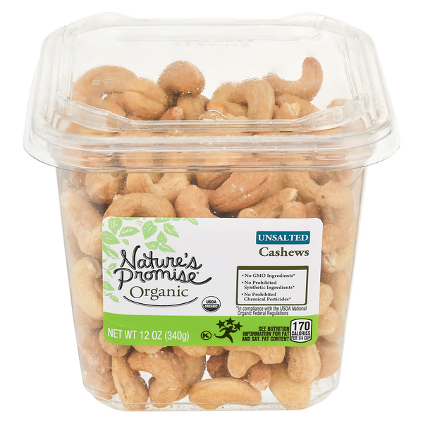 Nature's Promise Cashews Unsalted Organic