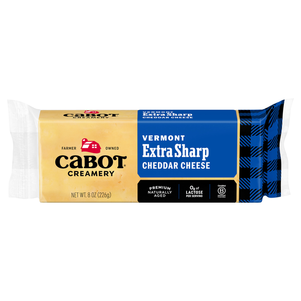 Cabot Creamery Aged Vermont Extra Sharp Yellow Cheddar Cheese Block