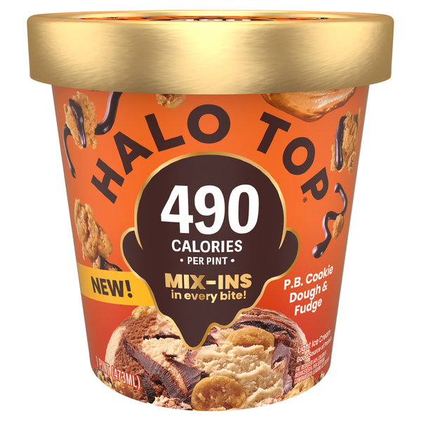 Halo Top Light P.B. Cookie Dough & Fudge Ice Cream