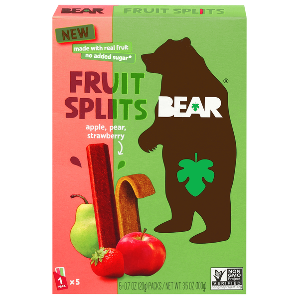 Bear Apple Pear Strawberry Fruit Splits - 5 ct