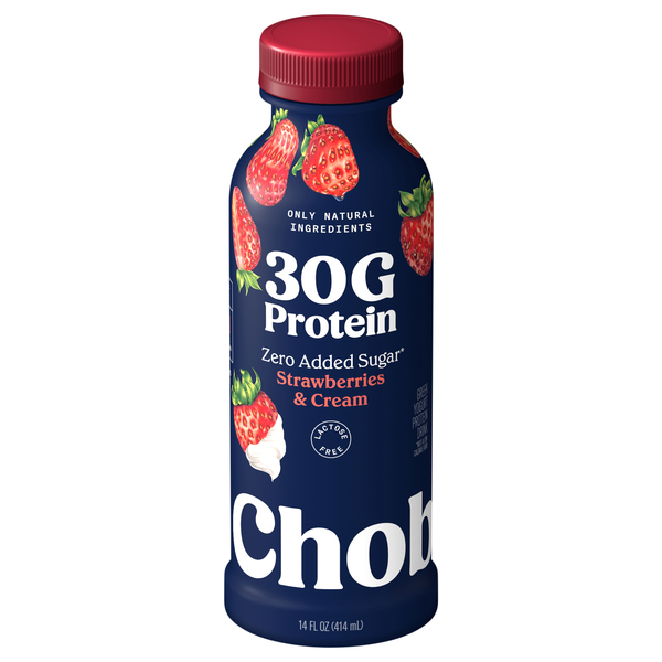 Chobani Strawberries & Cream Greek Yogurt 30g Protein Drink