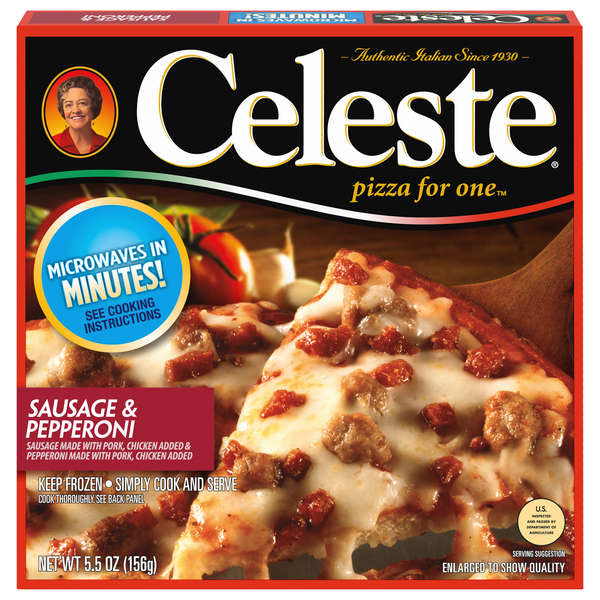 Celeste Pizza For One Sausage & Pepperoni Frozen Microwavable
