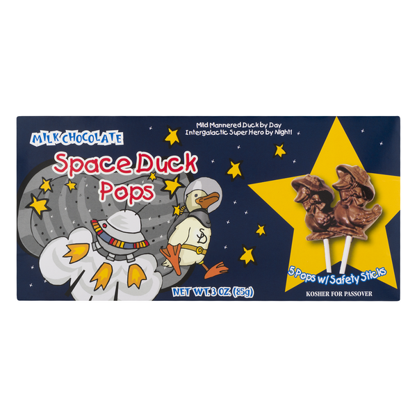 Space Duck Pops Milk Chocolate Lollipops Candy Kosher For Passover - 5 ct
