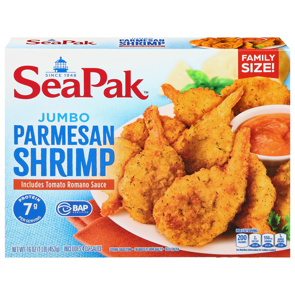 SeaPak Jumbo Parmesan Shrimp Family Size Frozen