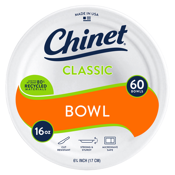 Chinet Classic White Paper Bowls 16 oz