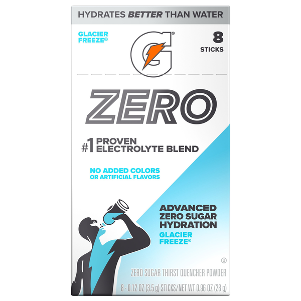 Gatorade Zero Sugar Glacier Freeze Thirst Quencher Powder Sticks - 8 ct