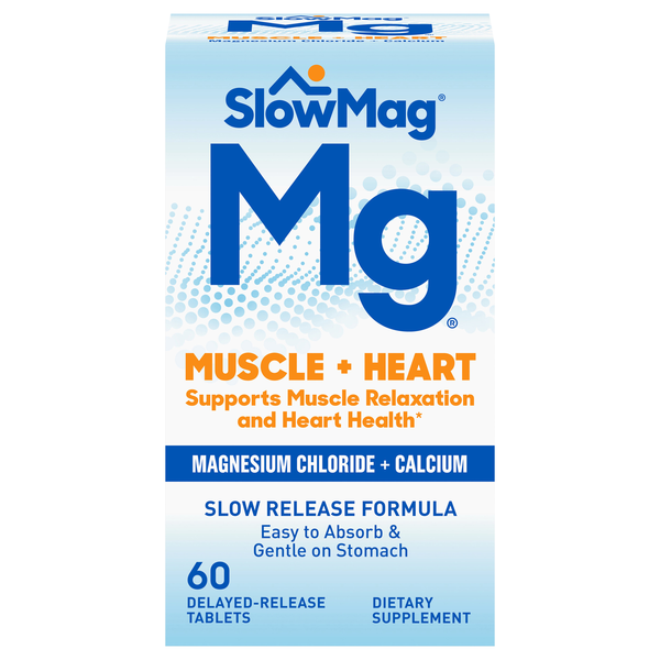 SlowMag Mg Muscle + Heart Magnesium Chloride & Calcium Tablets