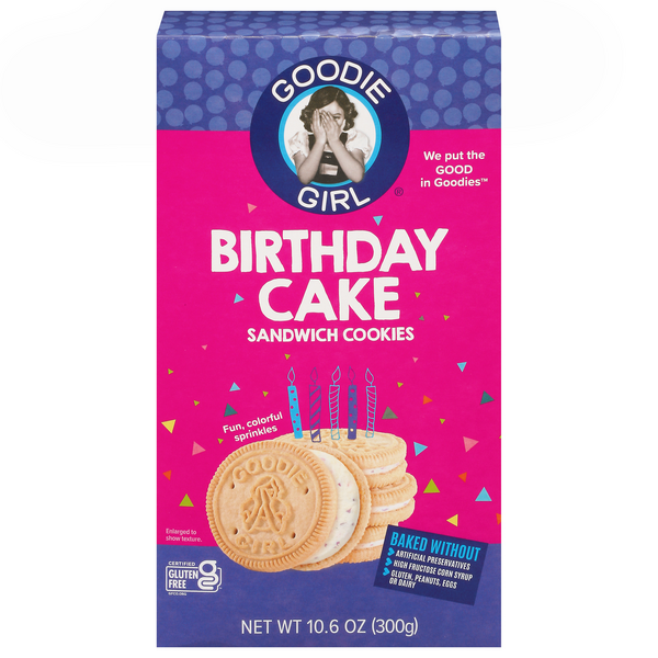 Goodie Girl Gluten Free Birthday Cake Sandwich Cookies