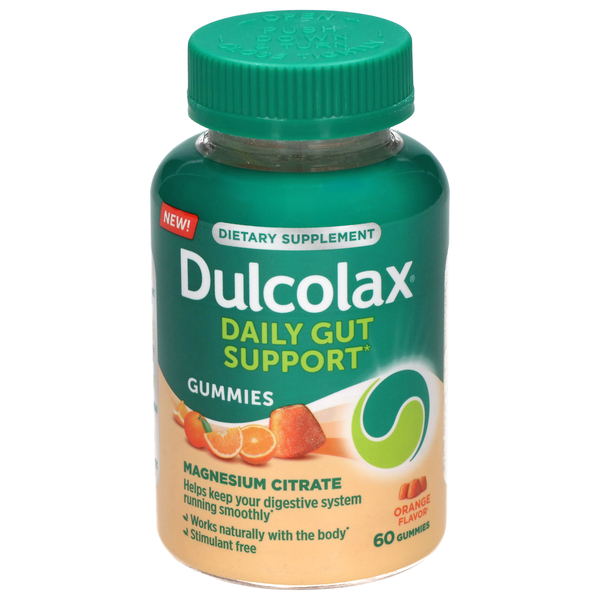 Dulcolax Orange Flavor Magnesium Citrate Daily Gut Support Gummies
