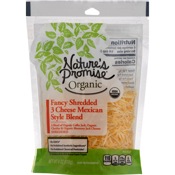 Nature's Promise Organic Fancy Shredded Mexican 3 Cheese Blend