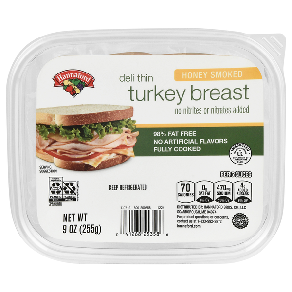 Hannaford Deli Thin Honey Smoked Turkey Breast