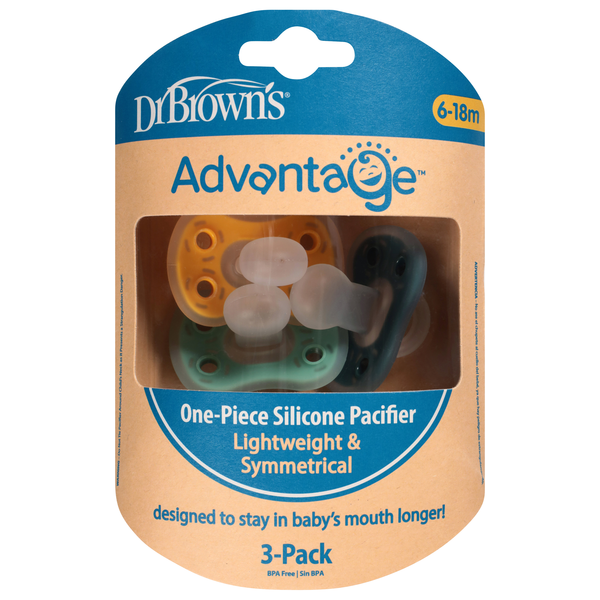 Dr. Brown's Advantage One Piece Silicone Pacifier 6-18m