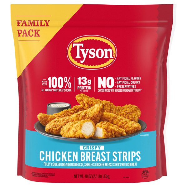 Tyson Natural Breaded Chicken Strips Family Pack Frozen