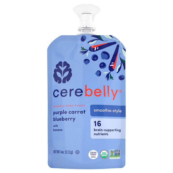 Cerebelly Organic Baby Food Puree Purple Carrot Blueberry with Banana