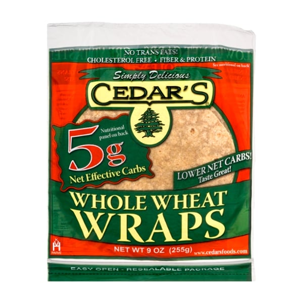 Cedar's Low Carb Whole Wheat Wraps - 6 ct