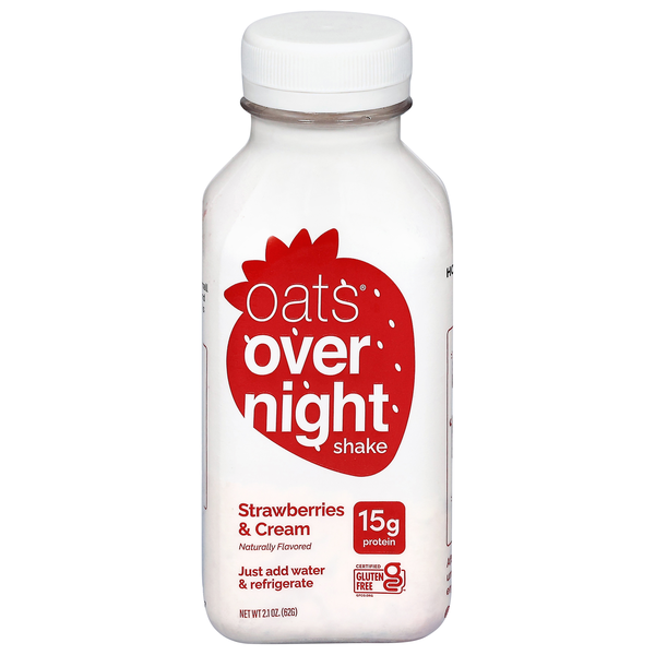 Oats Overnight Gluten Free Strawberries & Cream Shake with 15g Protein