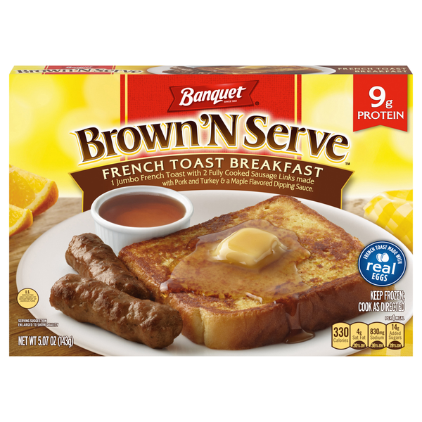 Banquet Brown 'N Serve French Toast Breakfast Frozen Meal