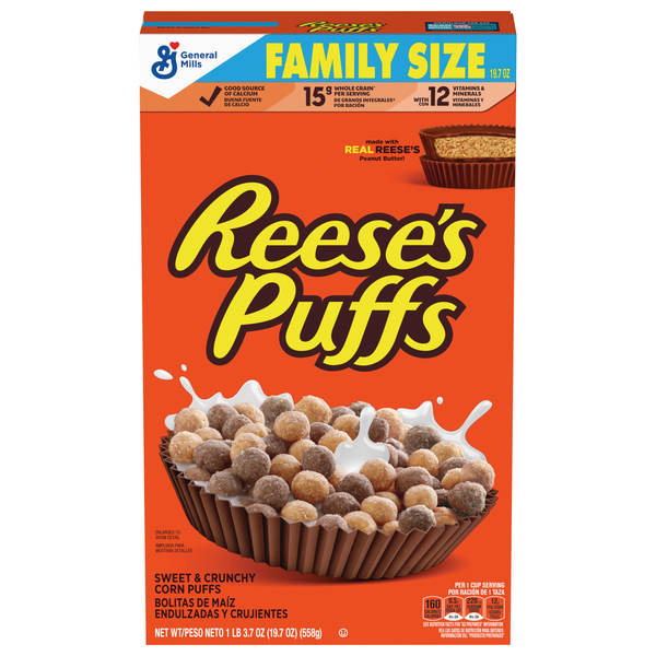 General Mills Reese's Puffs Peanut Butter Cereal Family Size