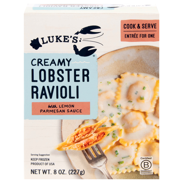 Luke's Creamy Lobster Ravioli with Lemon Parmesan Sauce Frozen