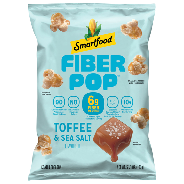 Smartfood Fiber Pop Toffee & Sea Salt Popcorn