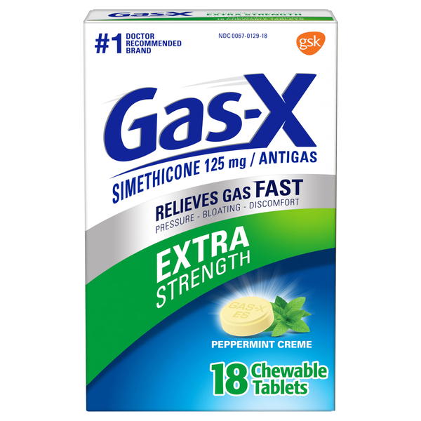 Gas-X Anti Gas Extra Strength Peppermint Creme Chewable Tablets