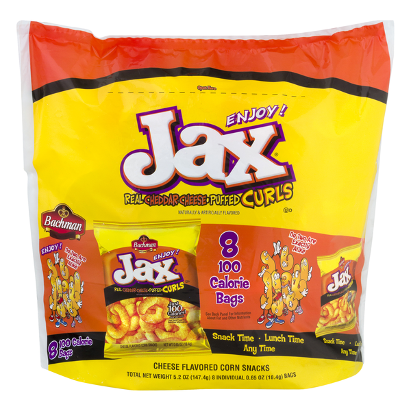 Bachman Jax Curls Cheddar Cheese Snack Packs - 8 ct