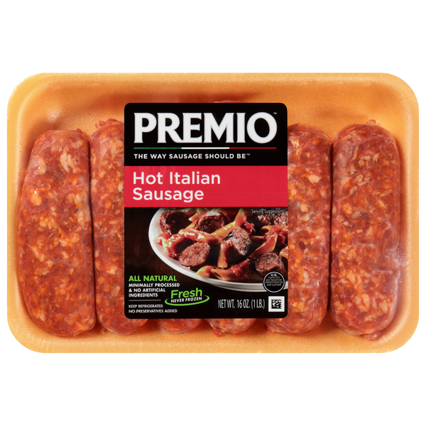 Premio Hot Italian Sausage - 6 ct