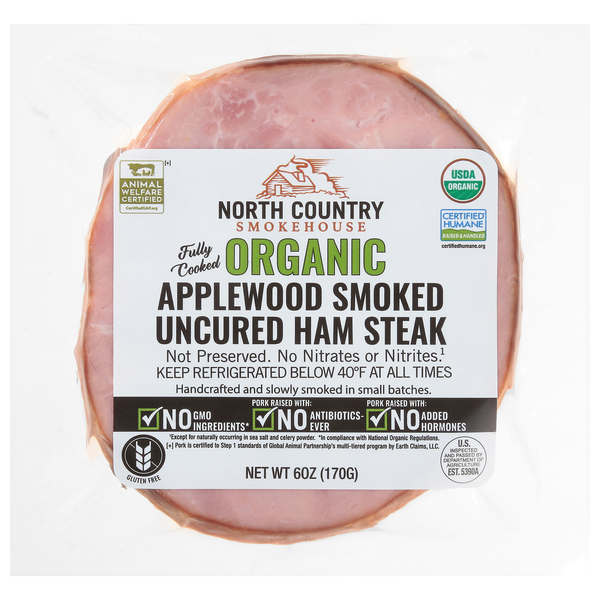 North Country Smokehouse Organic Applewood Smoked Uncured Ham Steak