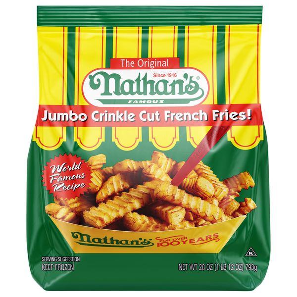 Nathan's Famous Jumbo Crinkle Cut French Fries Frozen