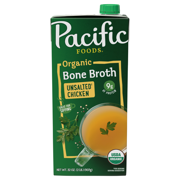 Pacific Foods Organic Unsalted Chicken Bone Broth