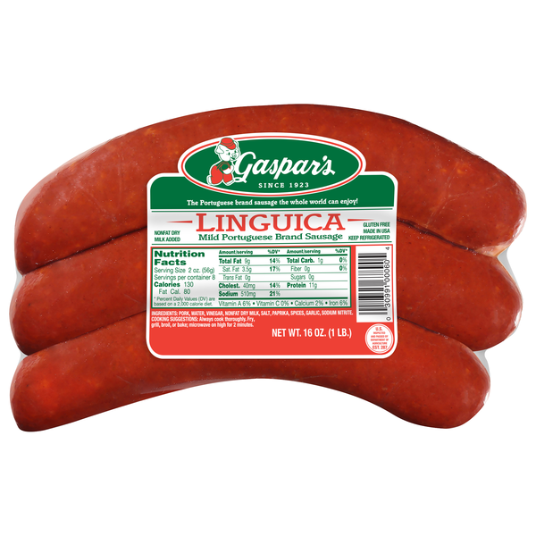 Gaspar's Linguica Mild Portuguese Sausage