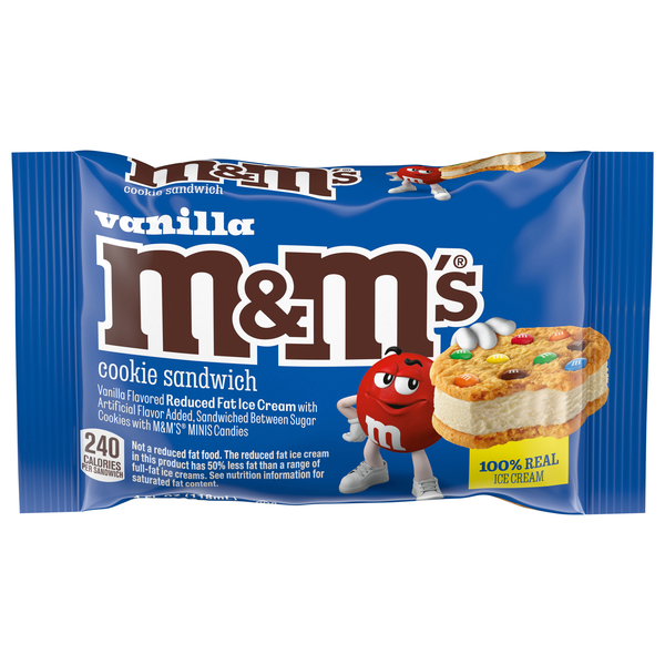 M&M's Vanilla Ice Cream Cookie Sandwich Single