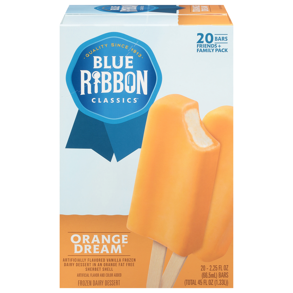 Blue Ribbon Classics Orange Dream Frozen Dairy Dessert Bars - 20 ct