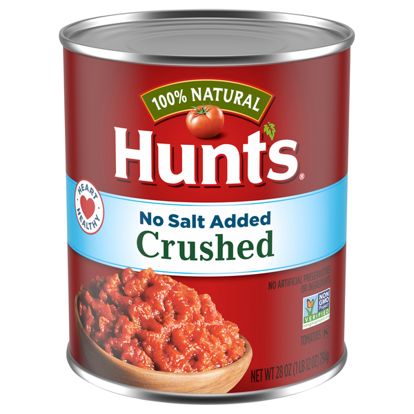 Hunt's 100% Natural No Salt Added Crushed Tomatoes