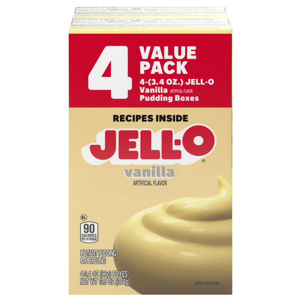 Jell-O Vanilla Instant Pudding & Pie Filling Value Pack - 4 ct