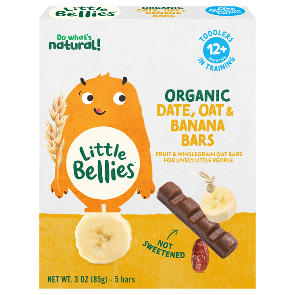 Little Bellies 12m+ Organic Date Oat & Banana Bars - 5 ct
