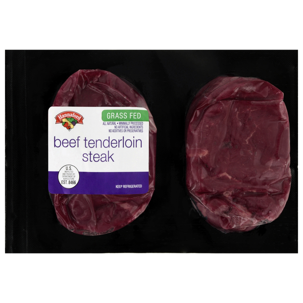 Hannaford Grass-fed Beef Tenderloin Steak - 2 ct Fresh