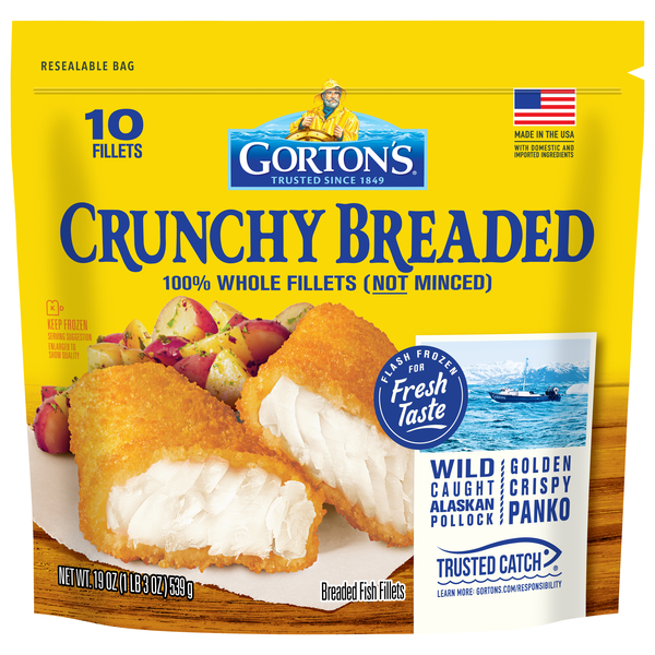 Gorton's Crunchy Breaded Fish Fillets - 10 ct Frozen