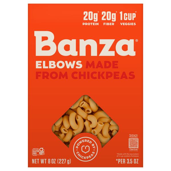Banza Gluten Free High Protein Low Carb Chickpeas Elbows Pasta