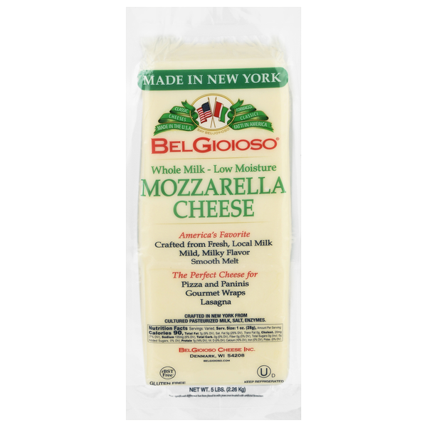 BelGioioso Whole Milk Low Moisture Mozzarella Cheese (Regular Sliced)